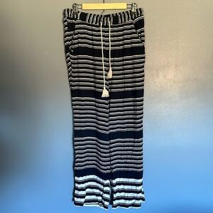 Maurices boho wide leg striped pants navy white large